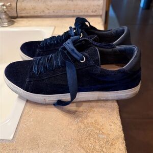 Gerard Darel Deep Blue Velvet Sneakers